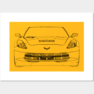 Chevrolet Corvette Z06 2015 Sketch Posters and Art